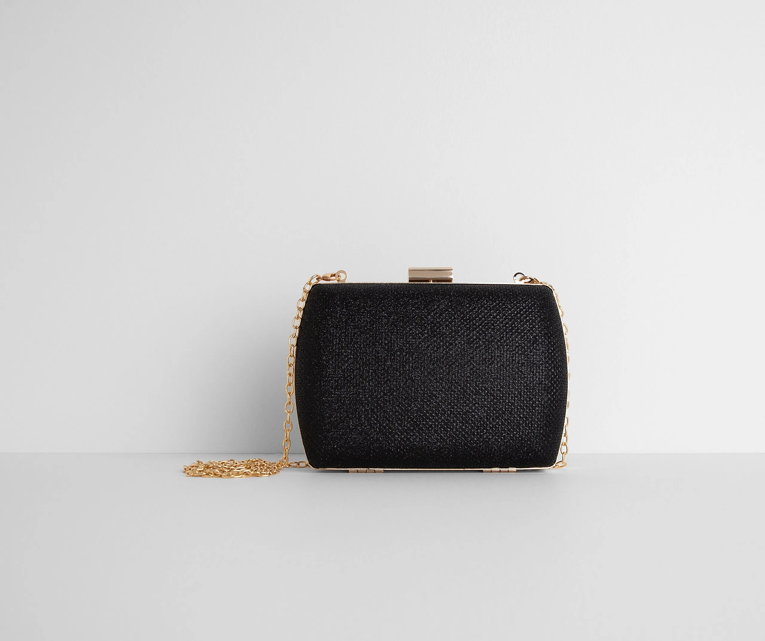 Comin' In Clutch Glitter Mesh Evening Bag