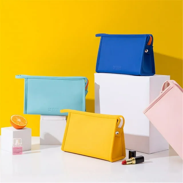 Cosmetic bag women's candy color skin care product storage bag portable handheld travel toiletry