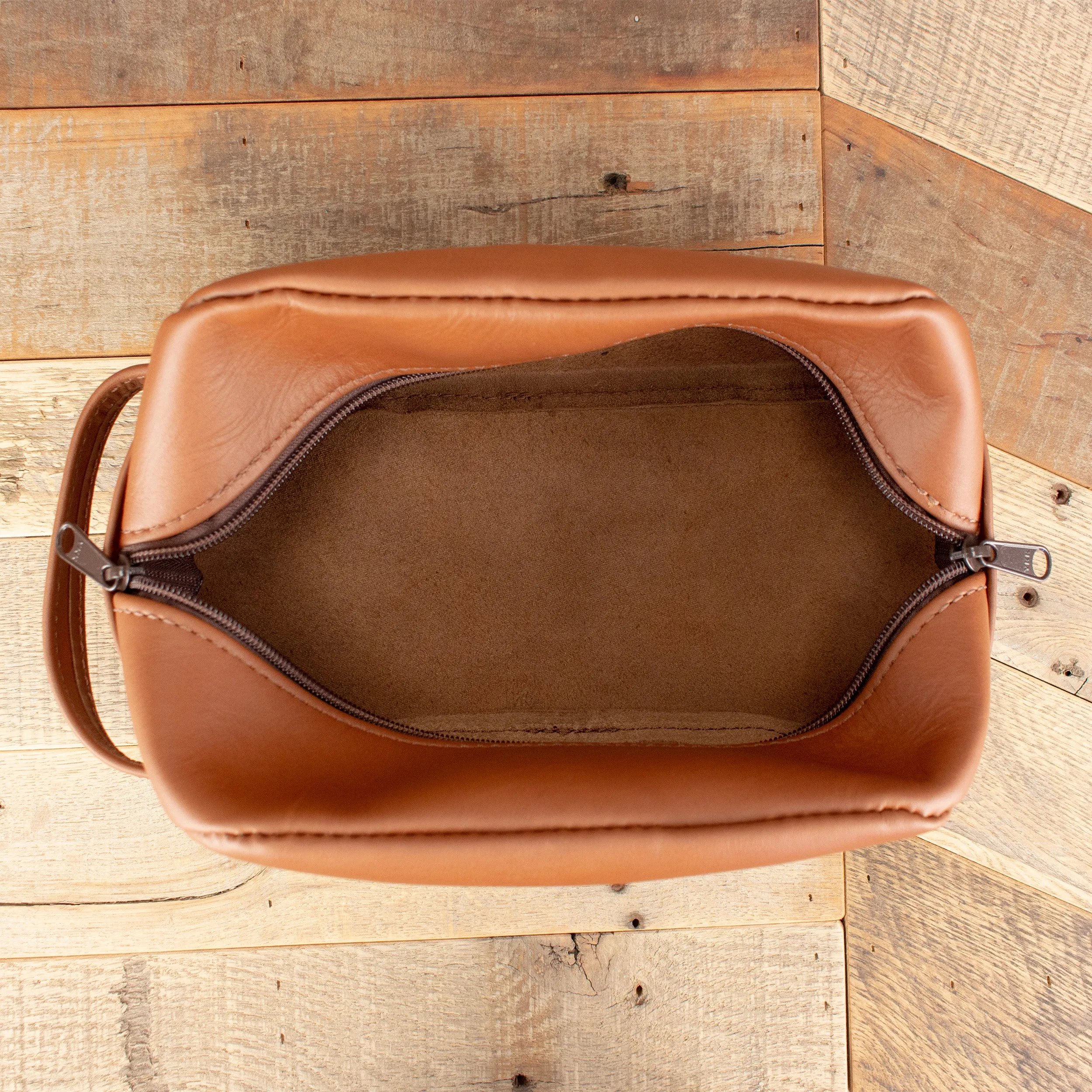 Cowhide Brown Cosmetic Bag