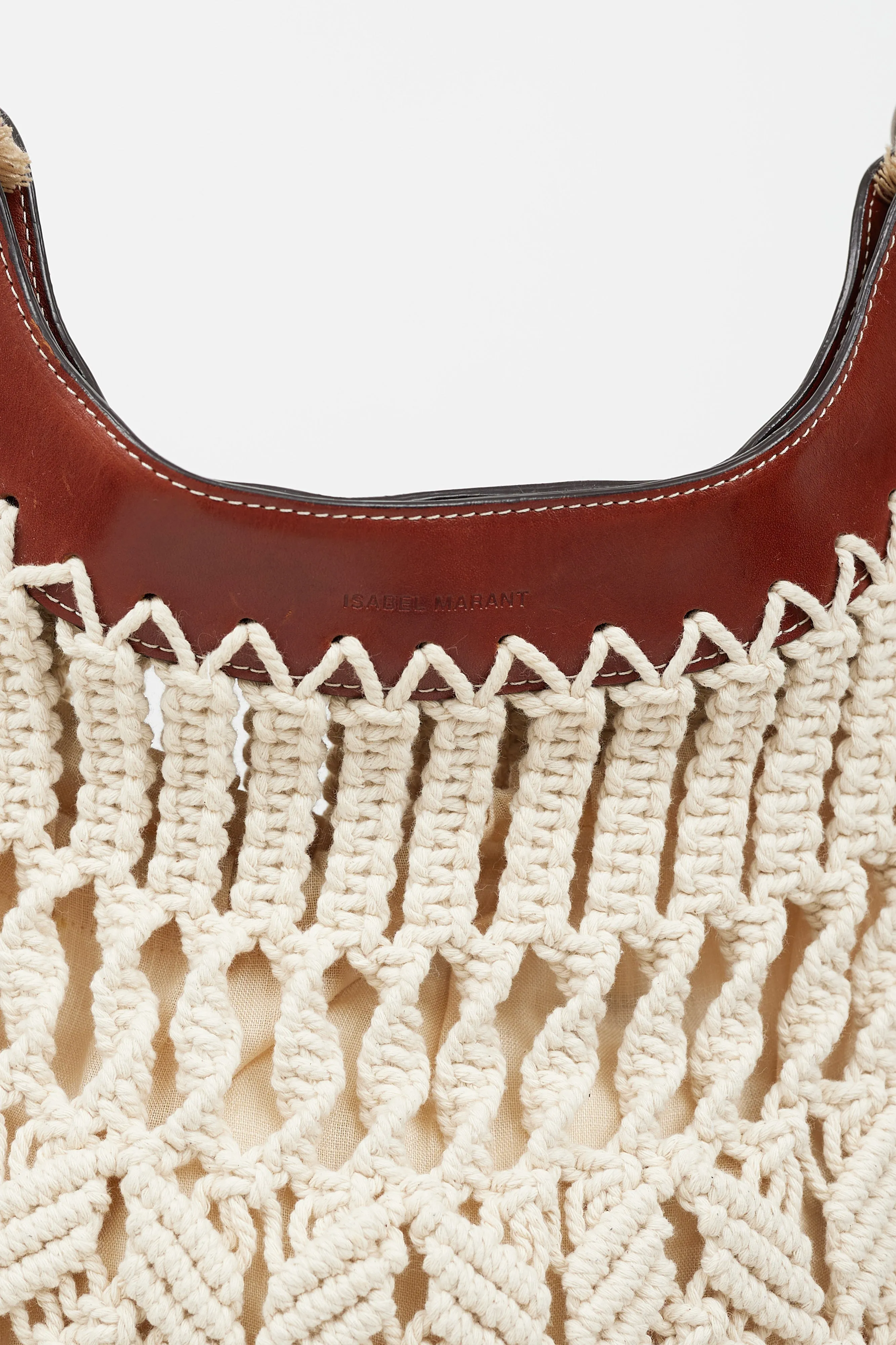 Cream & Brown Teomia Macrame Bag