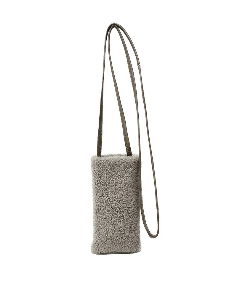 Curly Merino Shearling Phone Bag