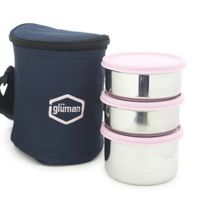 Darian Pink Lunch Box (500 ml/350 ml) - Four Piece Set