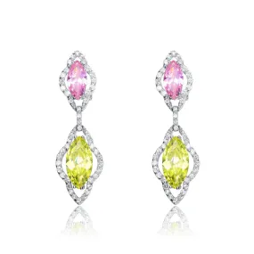 Dauphine CZ Silver Drop Earrings