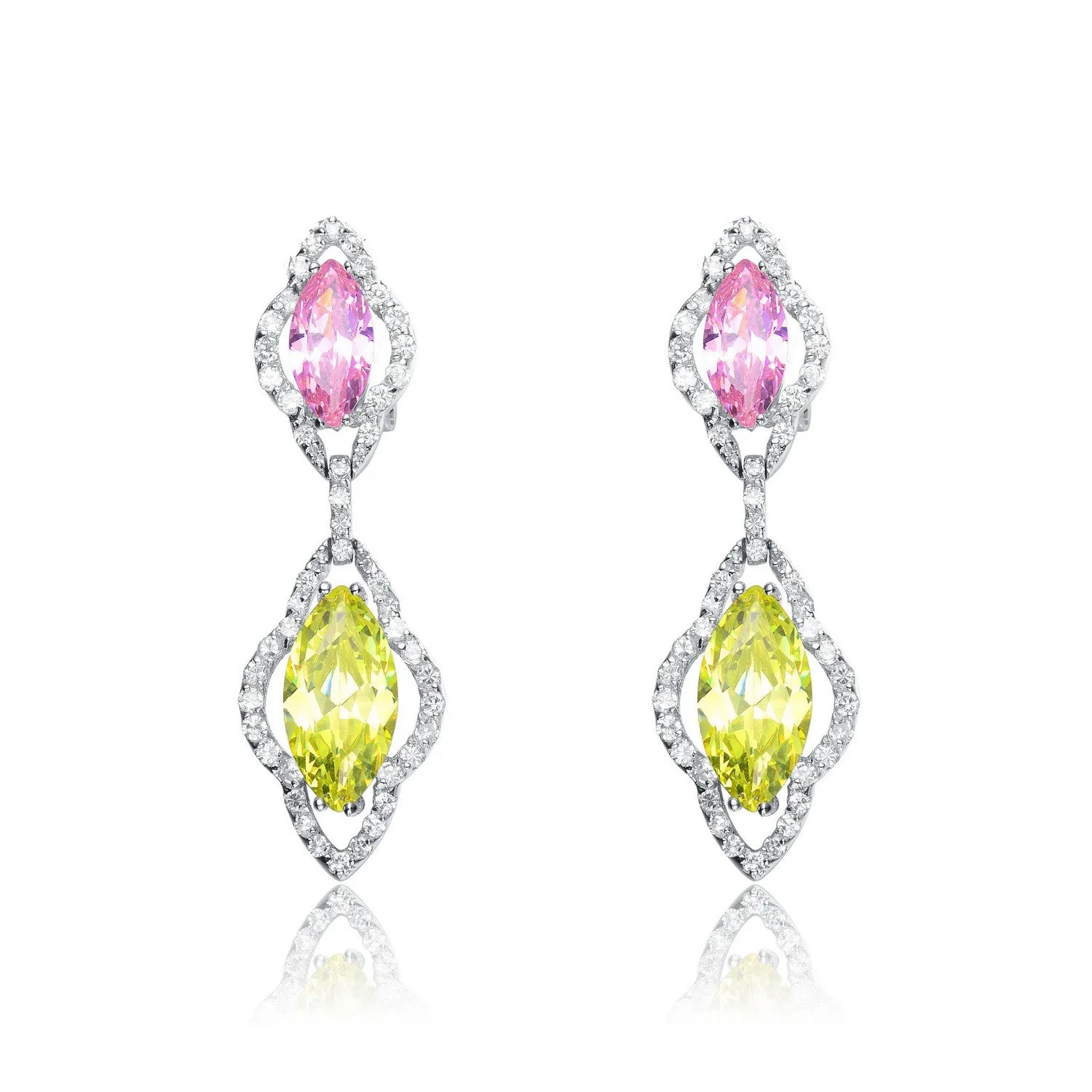 Dauphine CZ Silver Drop Earrings