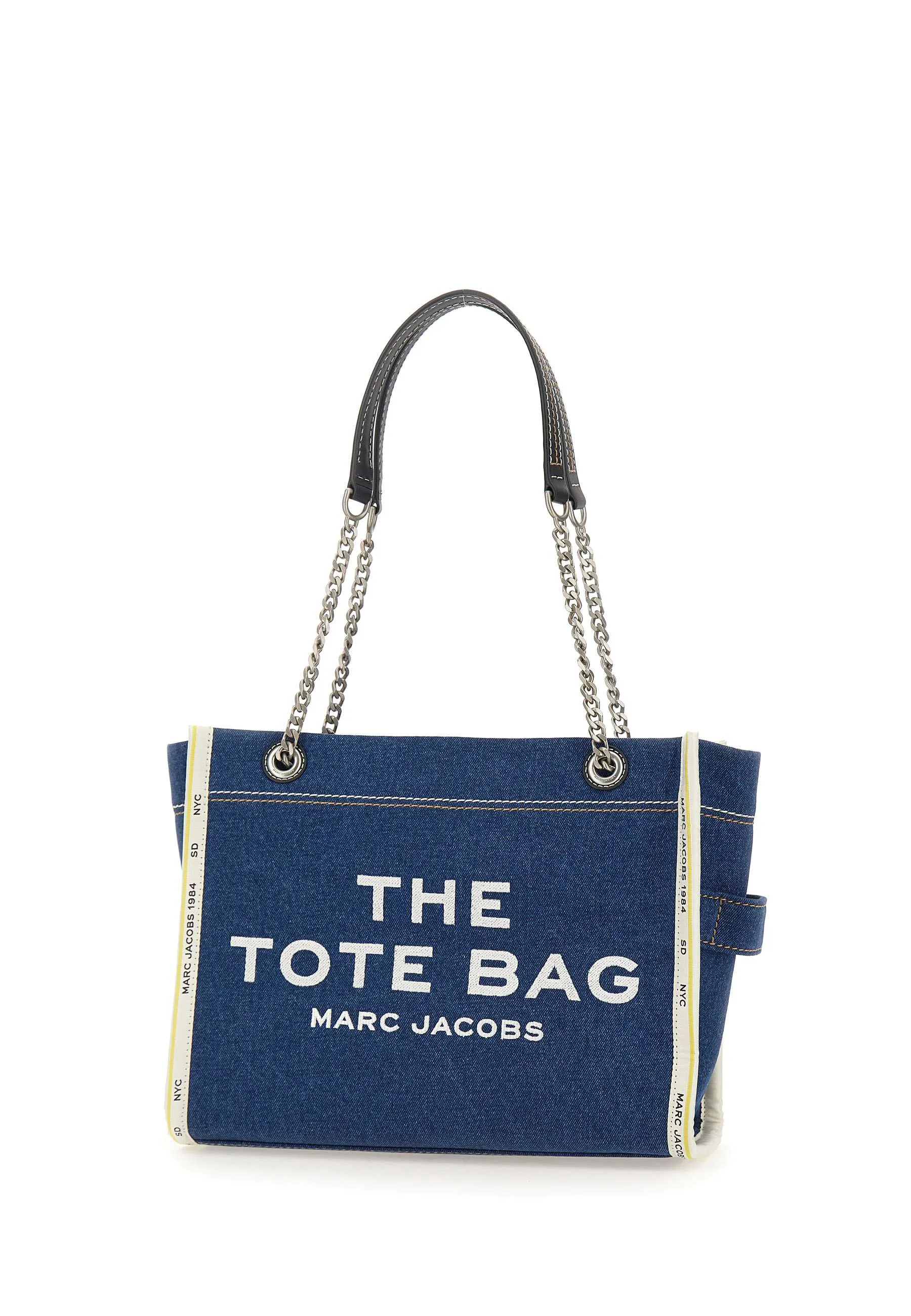 Denim Chain Medium Tote Bag