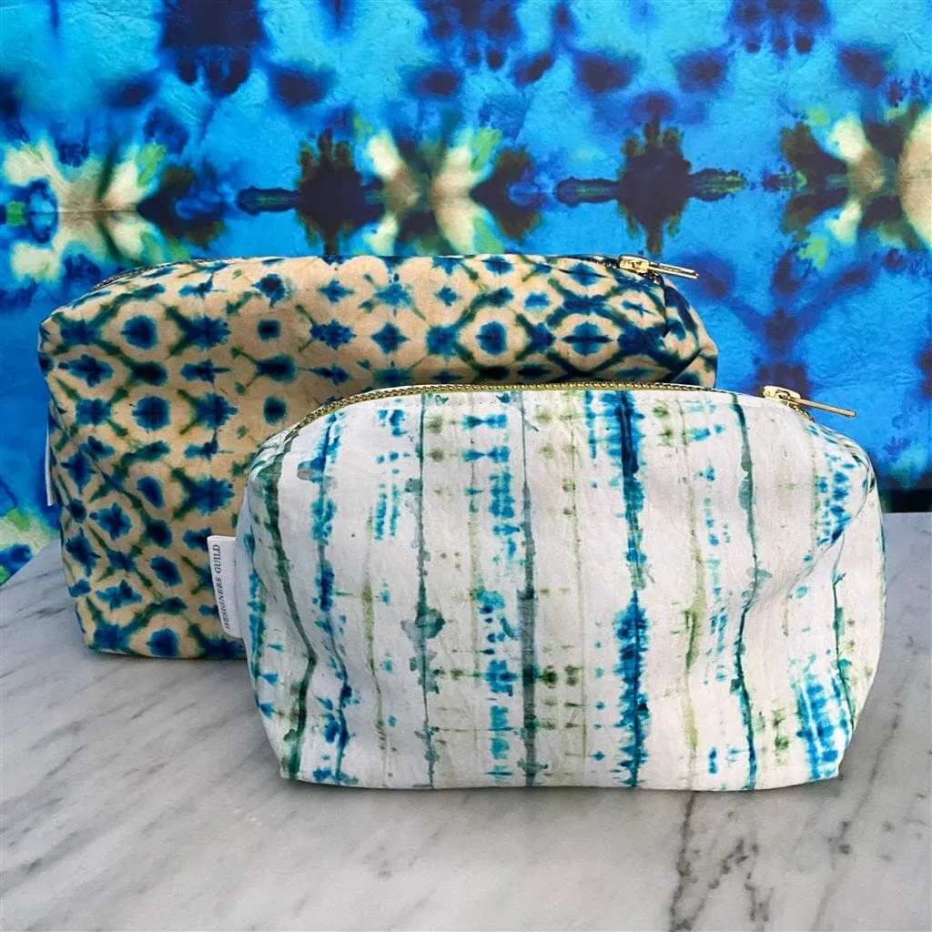 Designers Guild Shibori Blue Medium Toiletry Bag