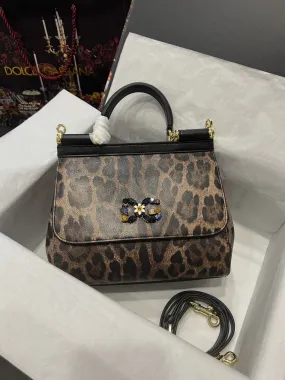 DG Sicily Bag In Leopard-Print Pony Hair Multicolour For Women 10.2in/26cm DG