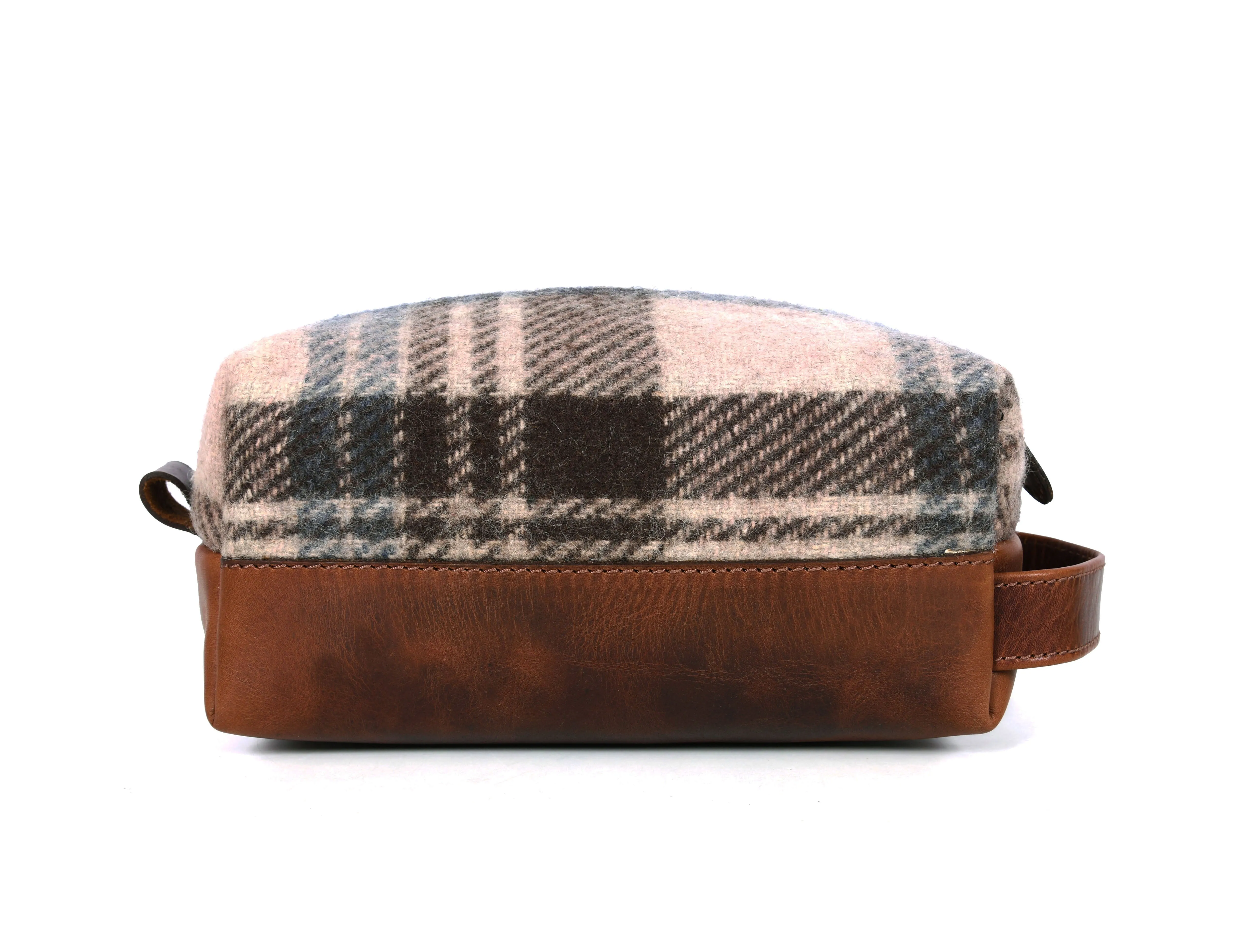 Dorval Leather Tweed Toiletry Bag - ( WB-33)