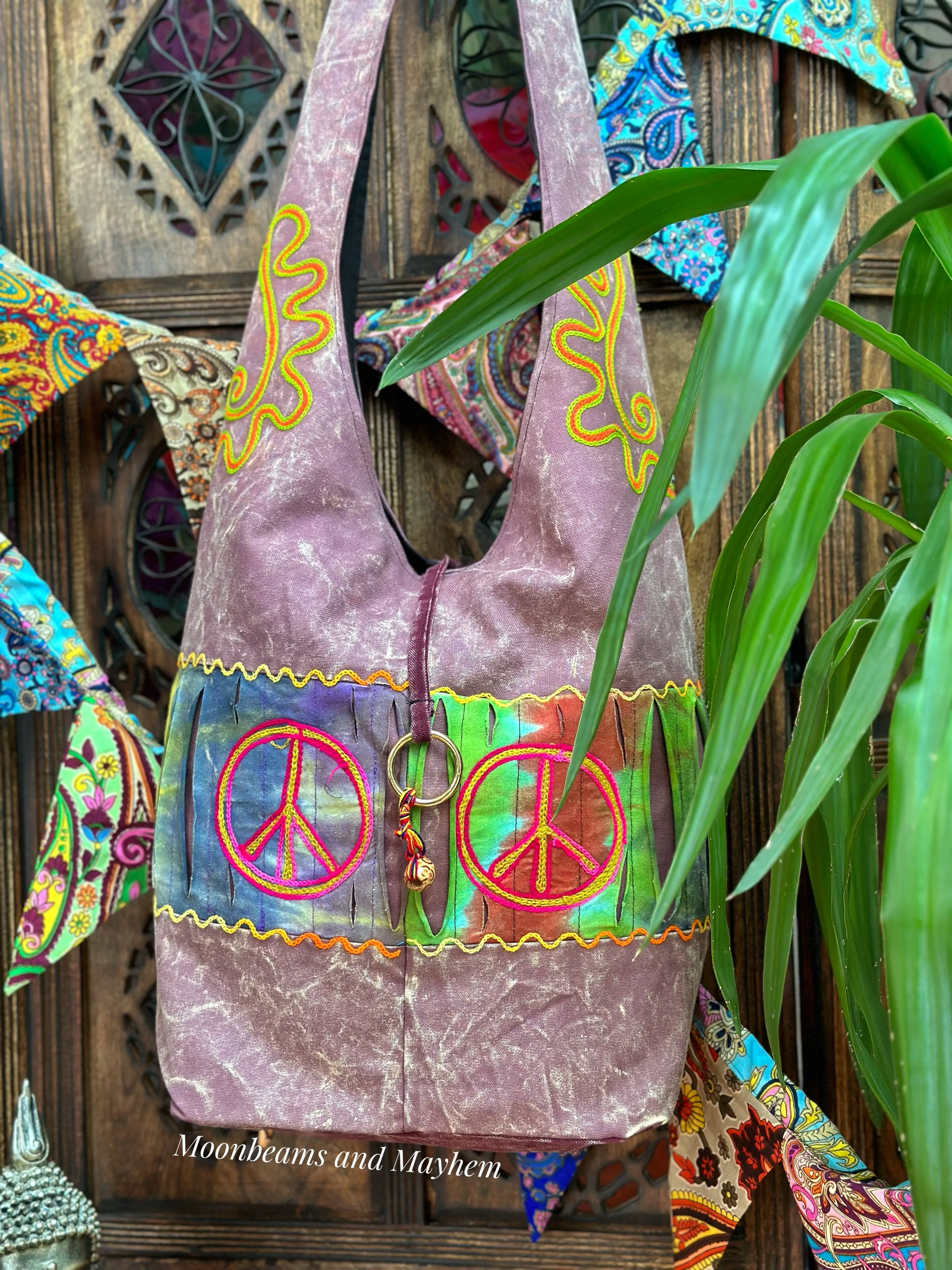 DUSKY ROSE HIPPIE PEACE TOTE / BAG