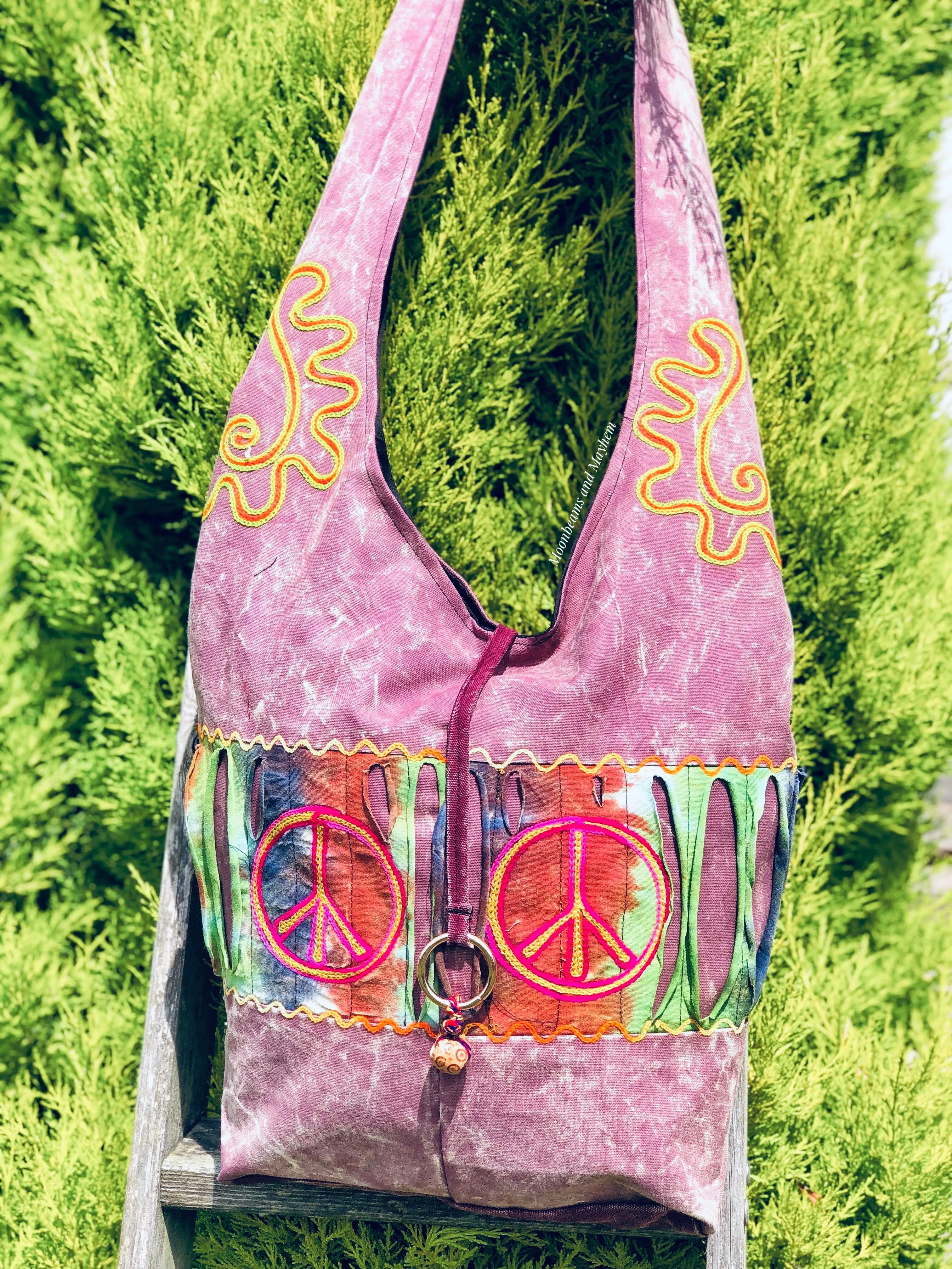 DUSKY ROSE HIPPIE PEACE TOTE / BAG