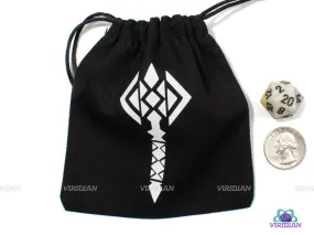 Dwarven Hammer | Black & Glow In The Dark Cotton Dice Bag | Q Workshop