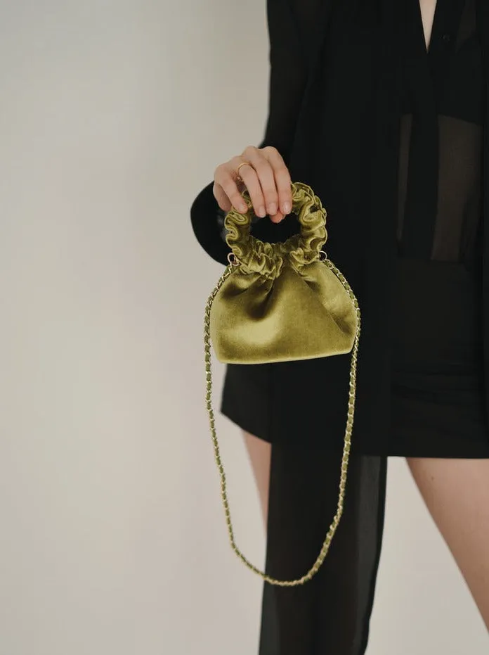 Emerald Velvet Cloud Bag(Final Sale)