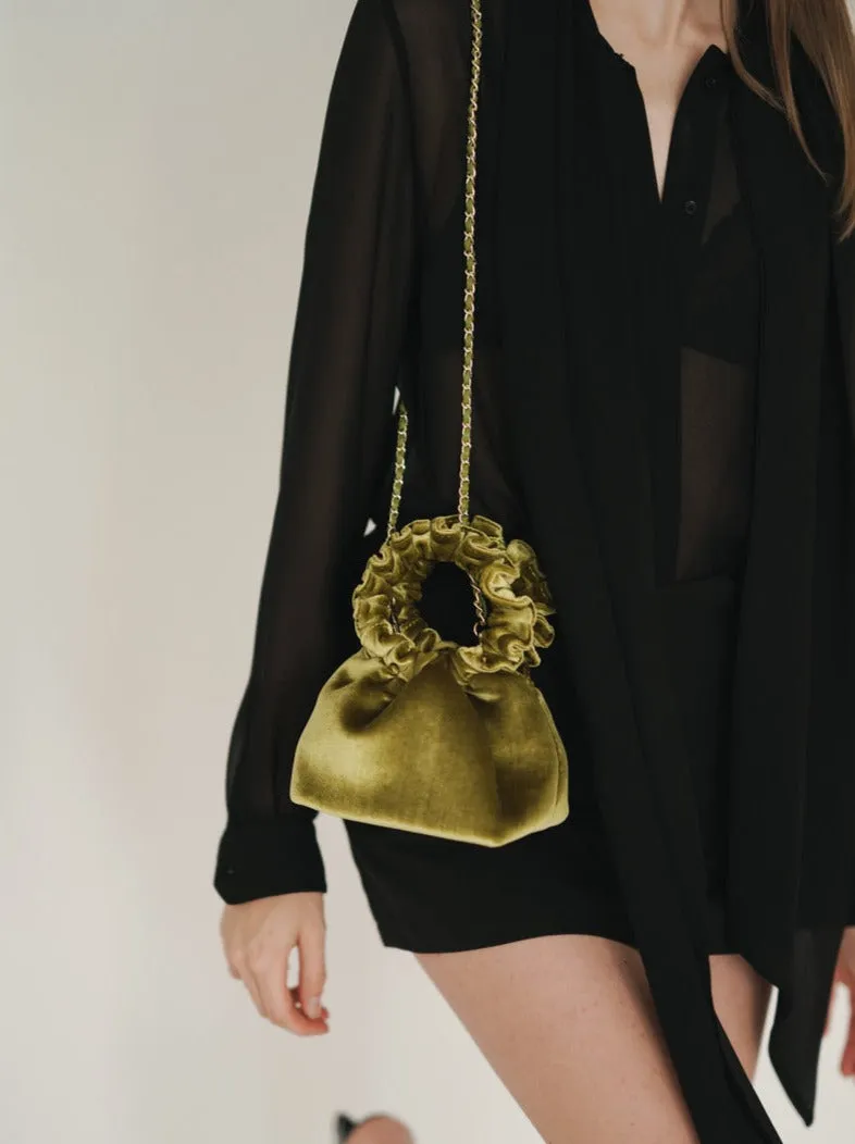 Emerald Velvet Cloud Bag(Final Sale)