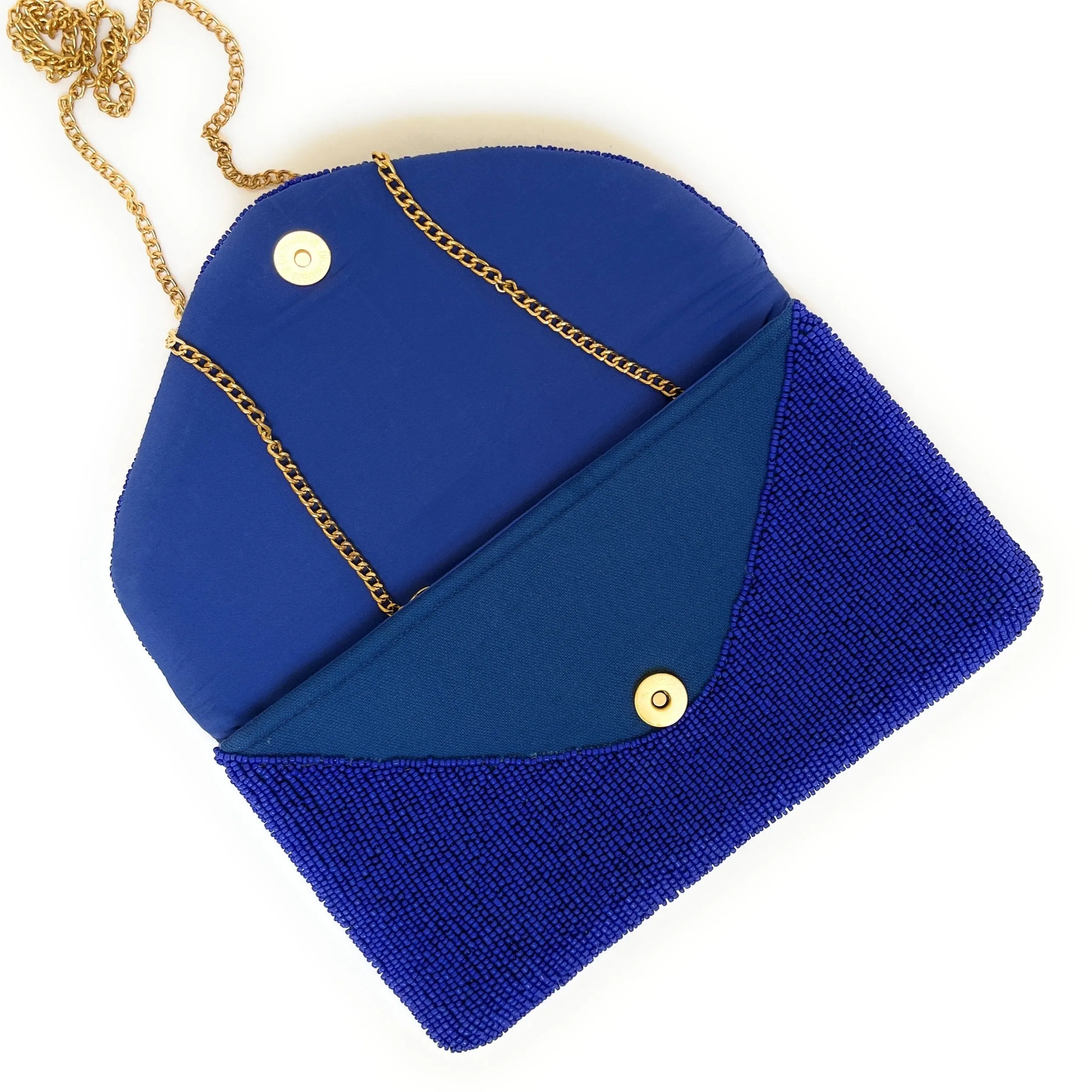 Evil Eye Beaded Clutch Purse (Royal Blue)