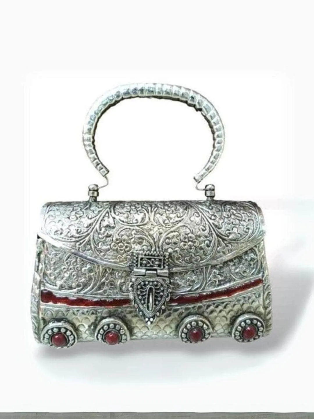 Exclusive Hand Carved High Quality German Silver Clutch