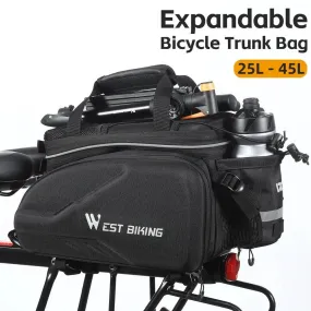 Expandable Large Capacity Bicycle Rear Rack Bag Outdoor TravelPack Portable Handbag Cycling Bike Rearseat Storage Bag