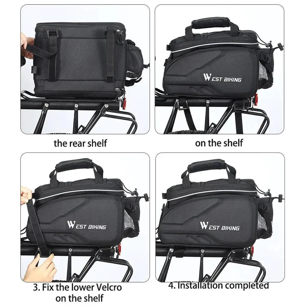 Expandable Large Capacity Bicycle Rear Rack Bag Outdoor TravelPack Portable Handbag Cycling Bike Rearseat Storage Bag