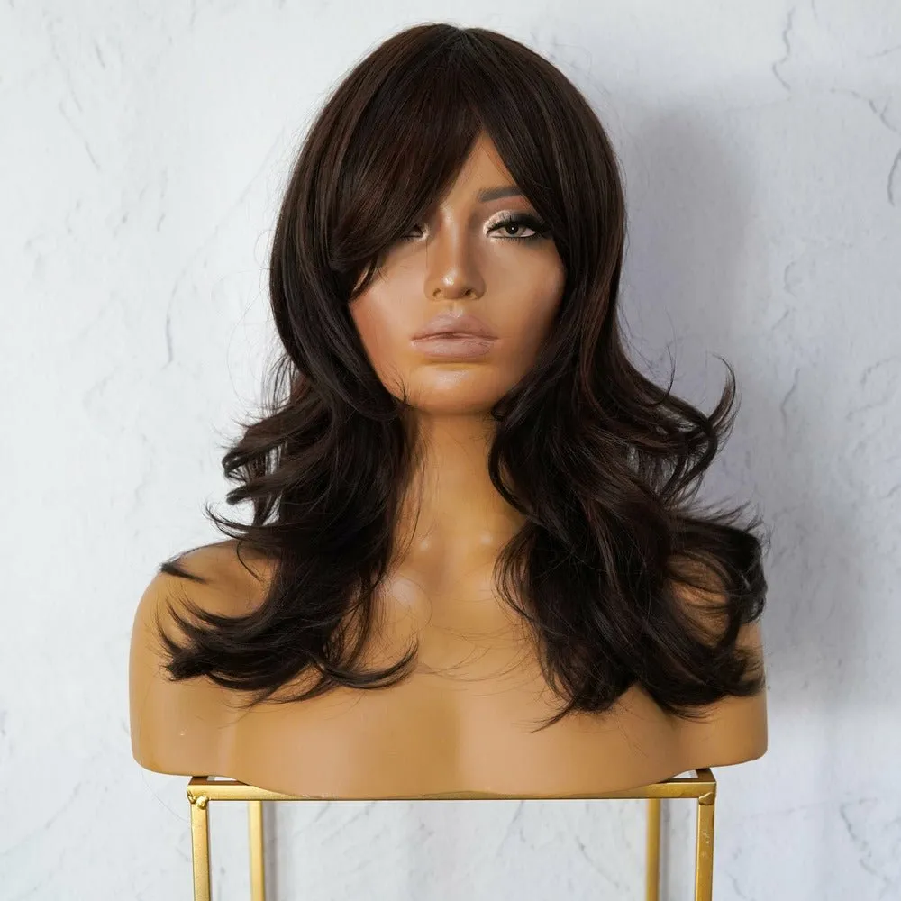 EZRA Dark Brown Fringe Wig