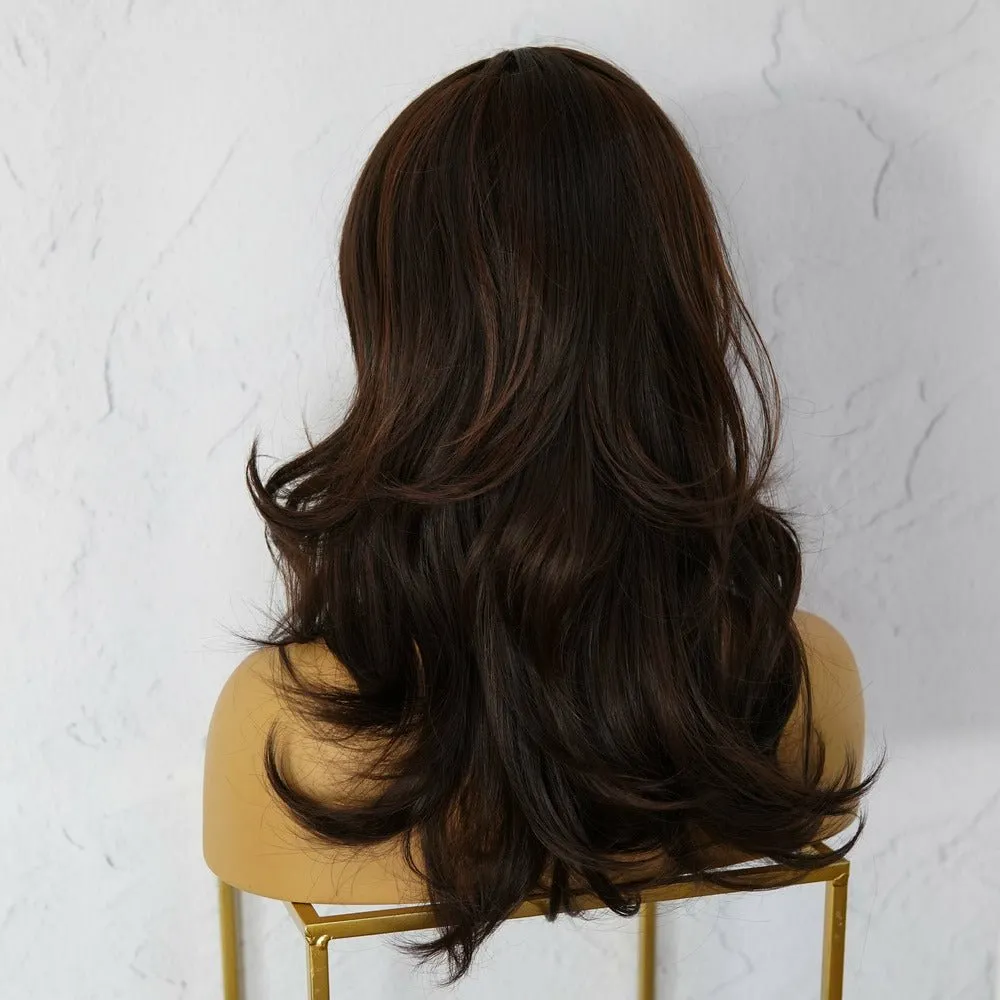 EZRA Dark Brown Fringe Wig