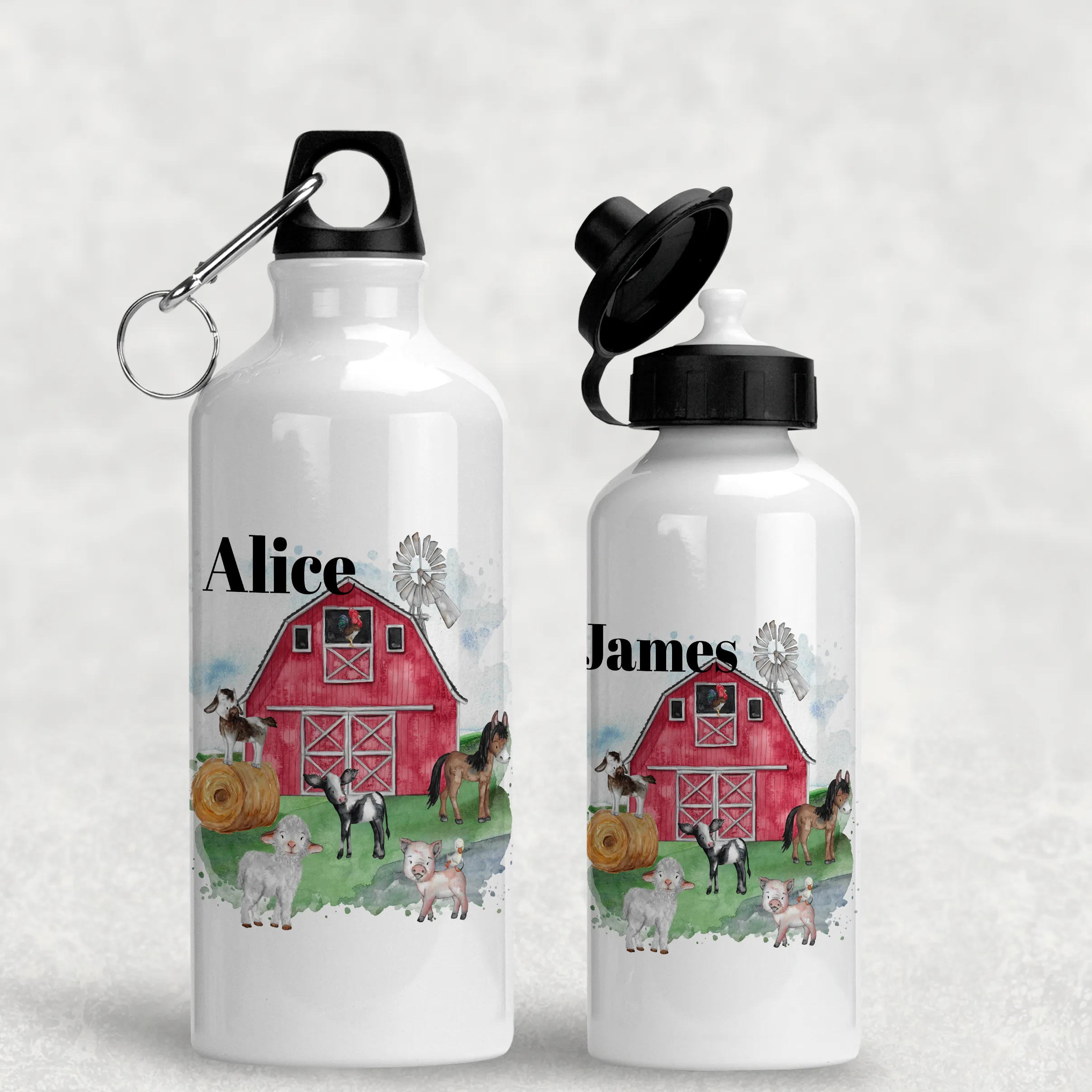 Farm Animals Personalised Water Bottle - 400/600ml