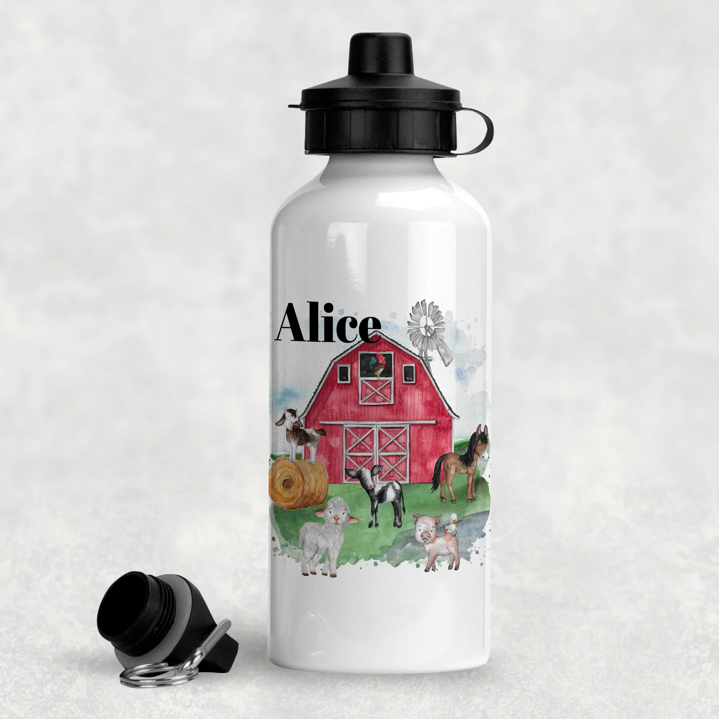 Farm Animals Personalised Water Bottle - 400/600ml