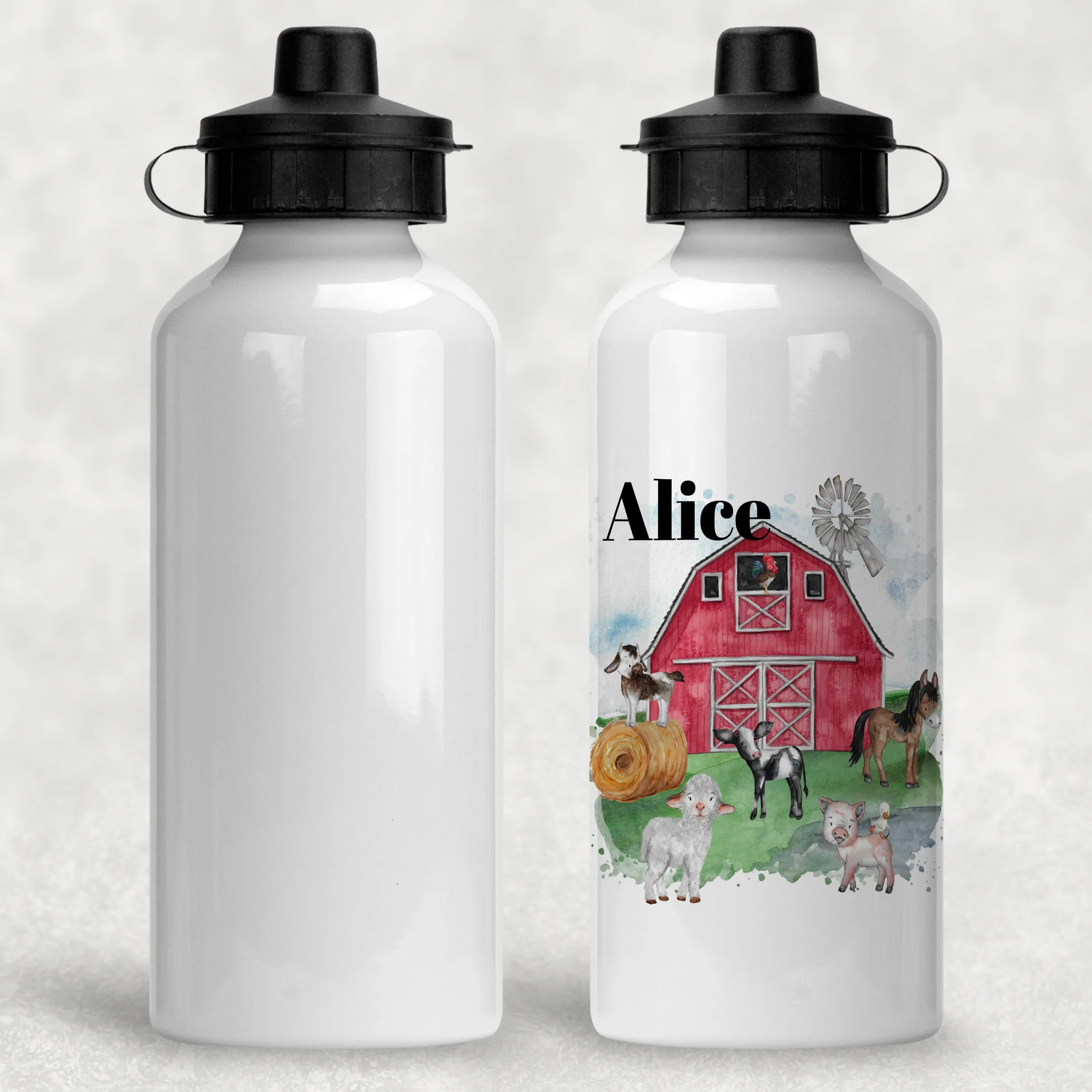 Farm Animals Personalised Water Bottle - 400/600ml