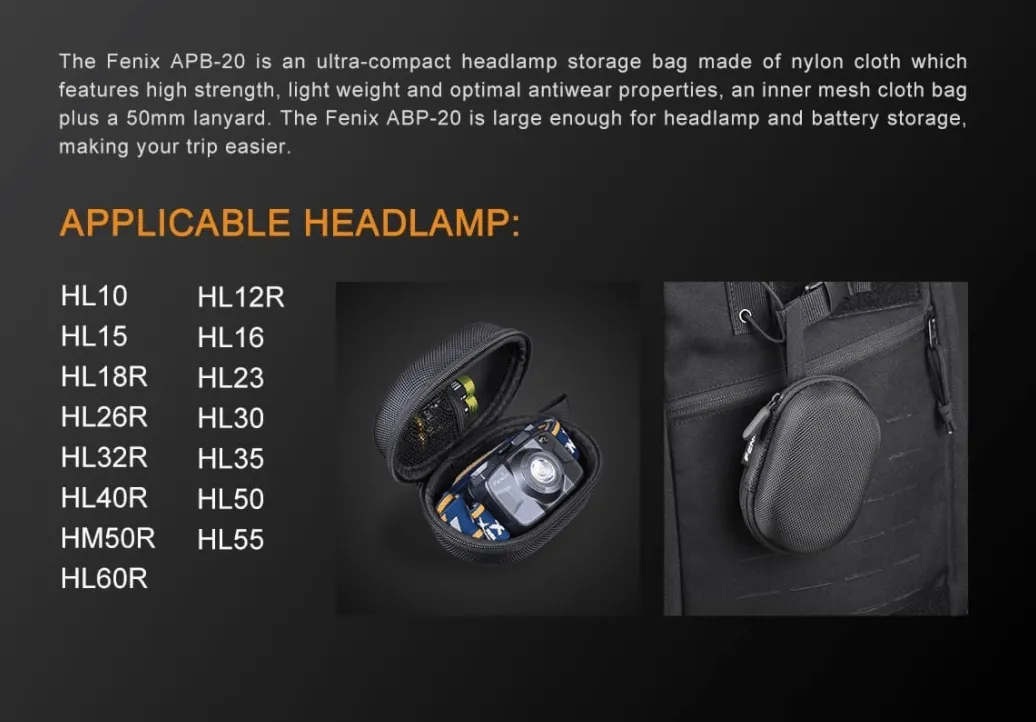 Fenix APB-20 Headlamp Storage Bag