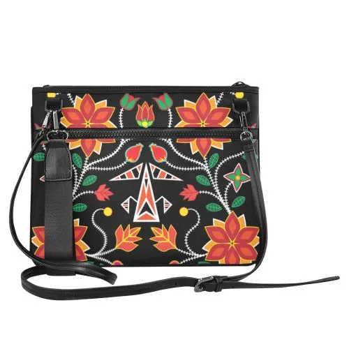 Floral Beadwork Six Bands Slim Clutch Bag