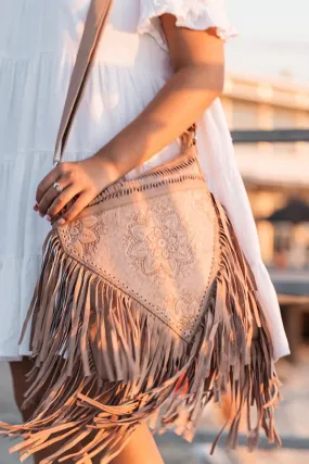 FLOWER FRINGE BAG BLUSH