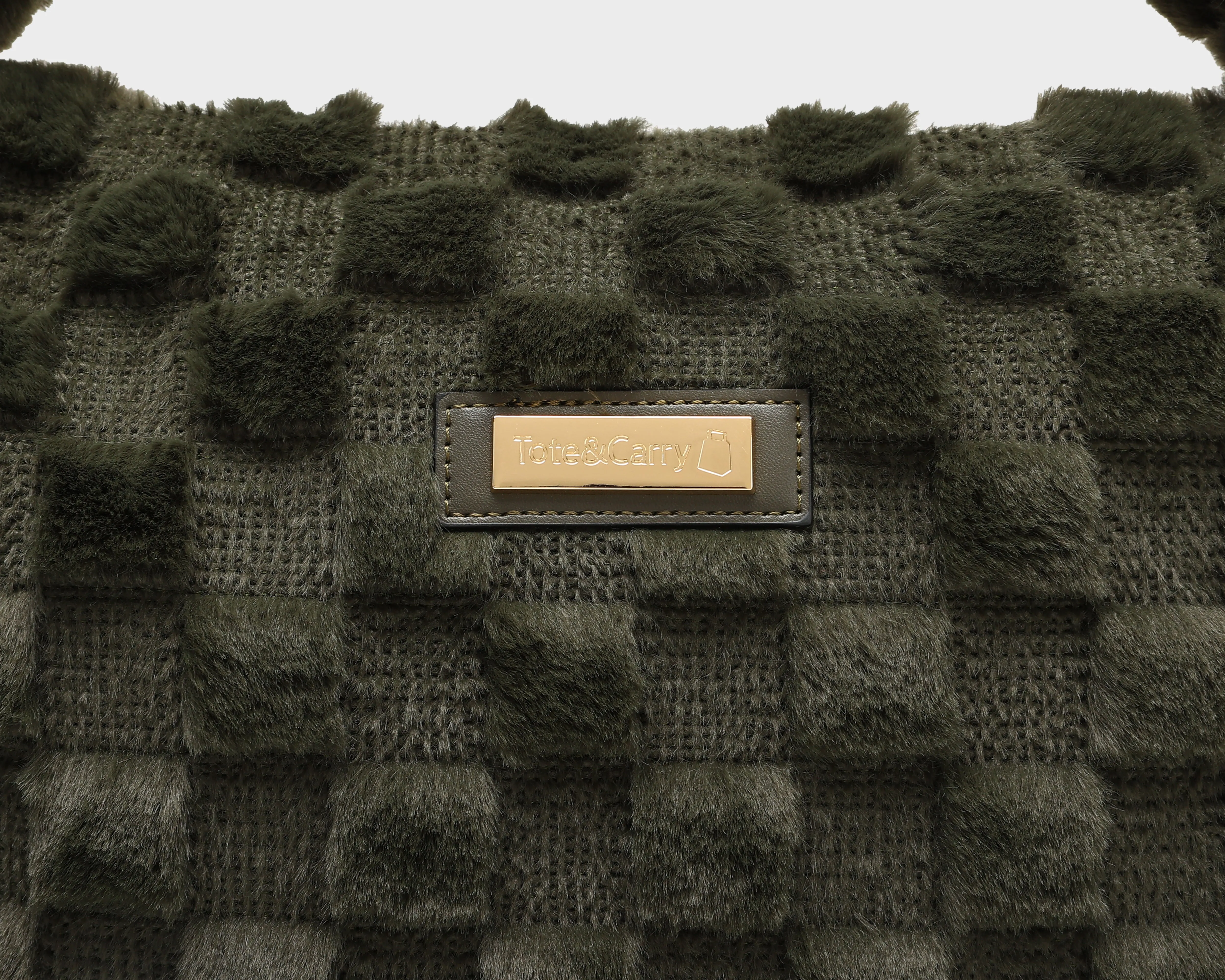 Fluffy Weekender Duffle Bag in Olive