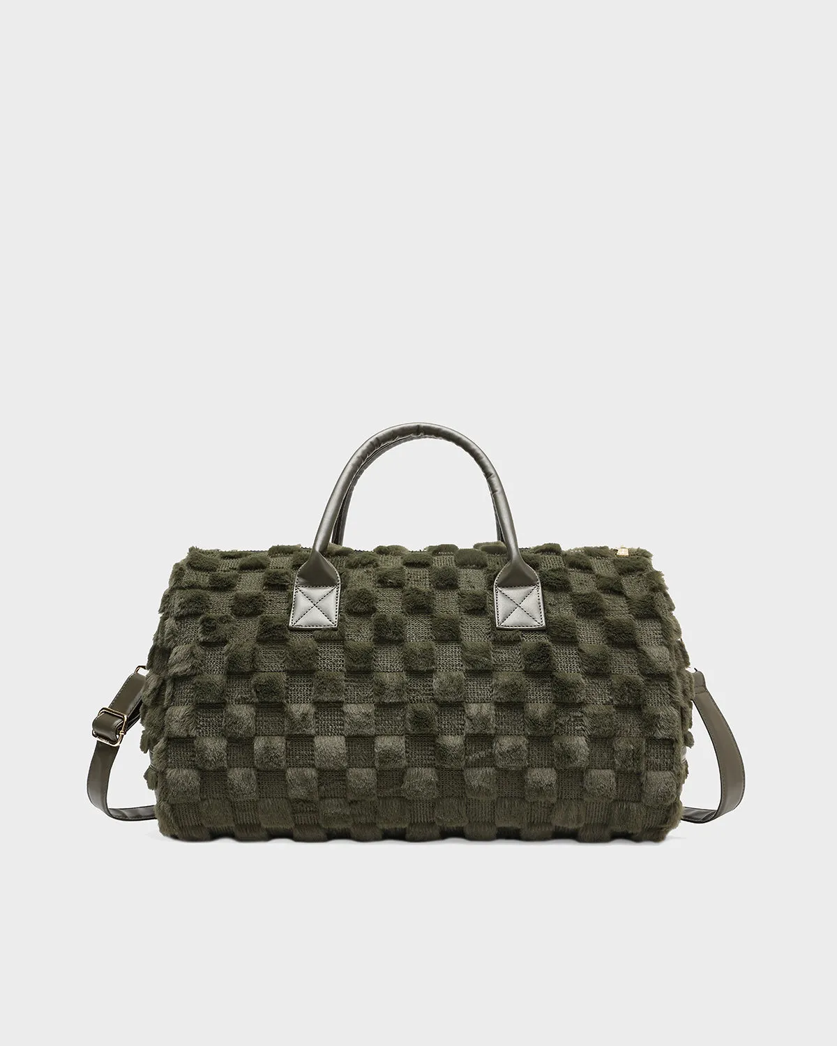 Fluffy Weekender Duffle Bag in Olive