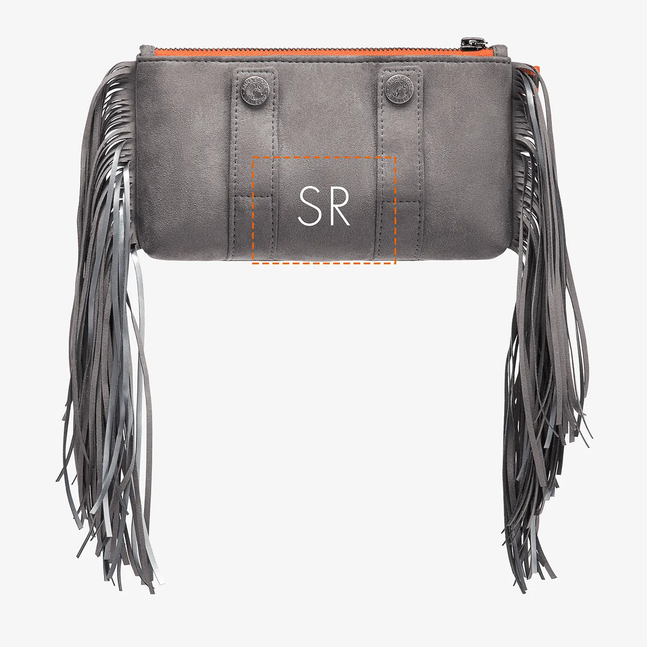 Fringe Beltbag "Koala Grey" with silver print