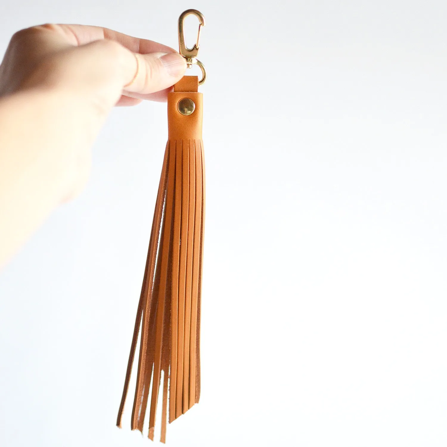 Fringe Leather Key Clip / Tassel Keychain - Soft Pebbled Leather