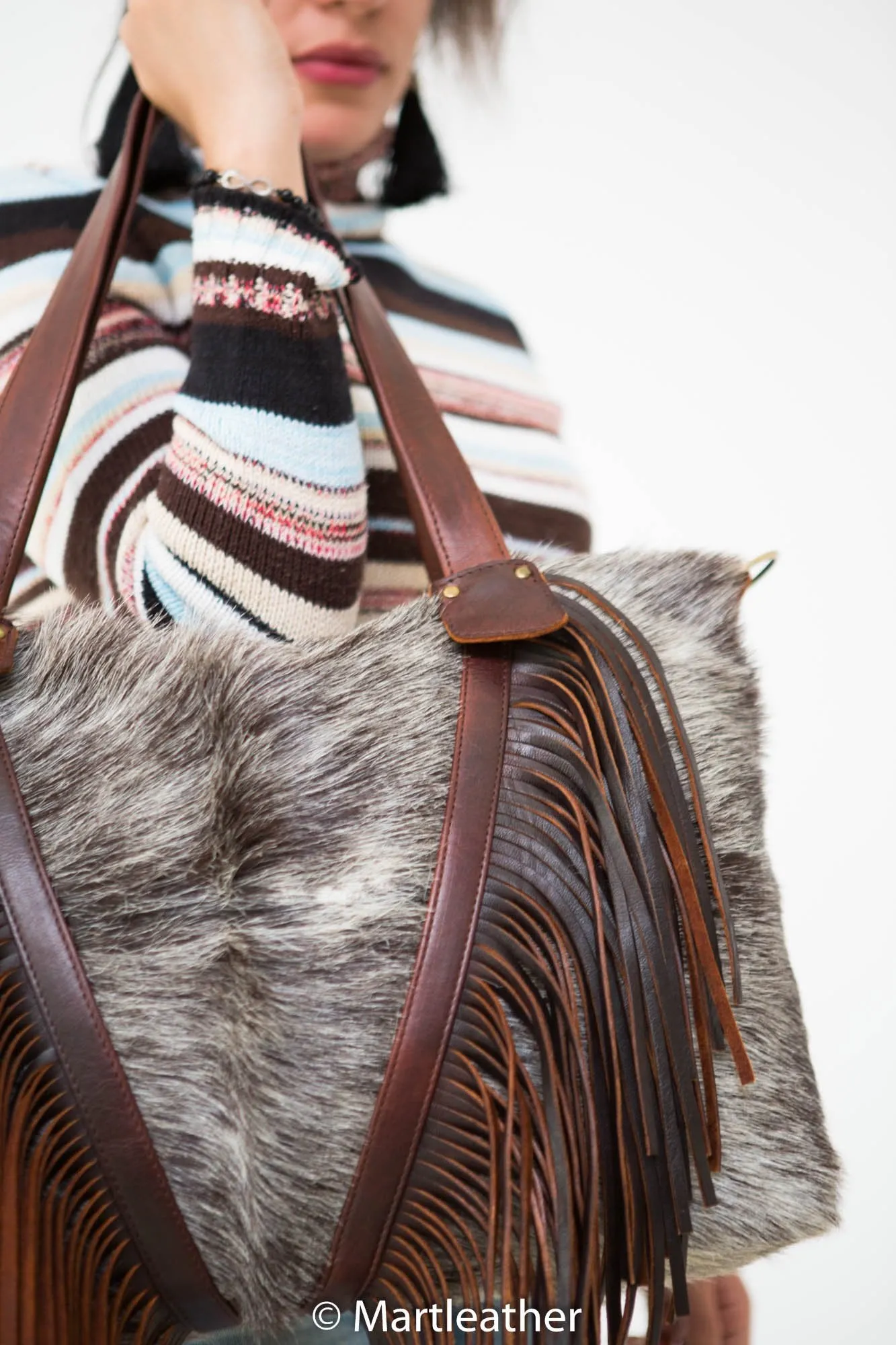 Fur & Leather fringe bag