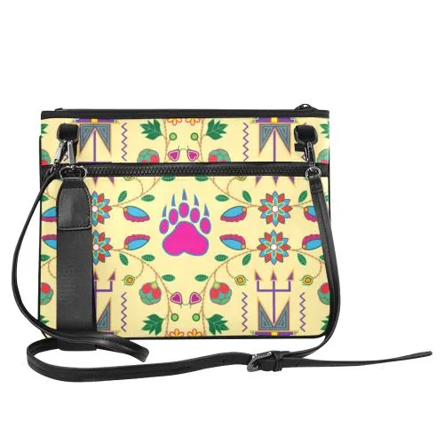 Geometric Floral Fall-Vanilla Slim Clutch Bag