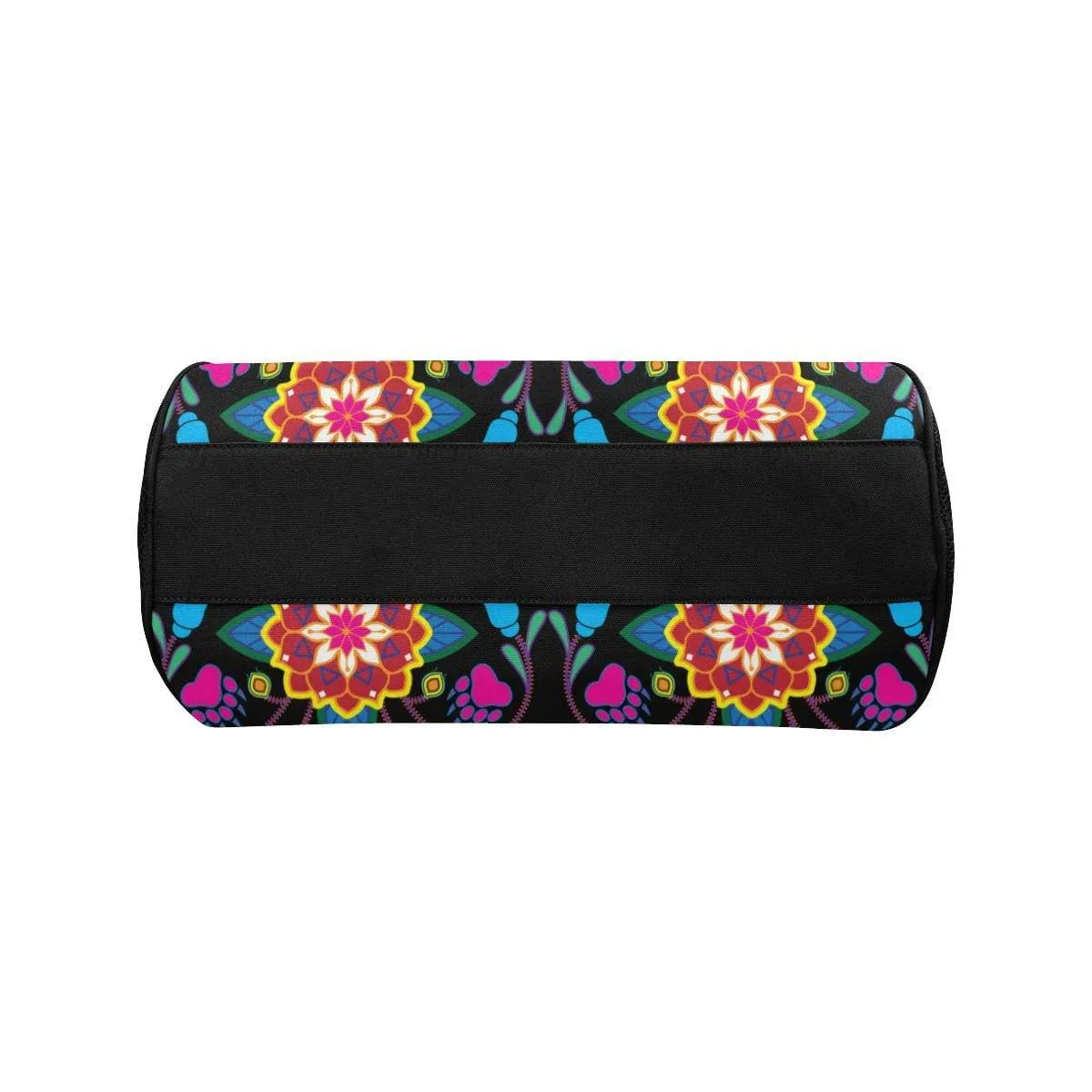 Geometric Floral Winter - Black Duffle Bag