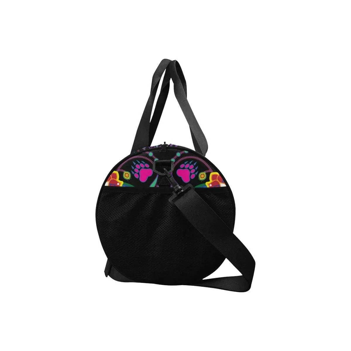 Geometric Floral Winter - Black Duffle Bag