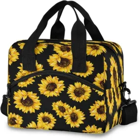 Geometric Sunflowers Thermal Cooler Lunch Bag