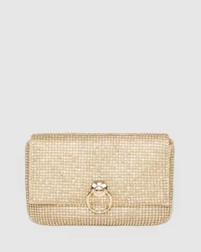 Gold Jamila Disc Clutch Bag