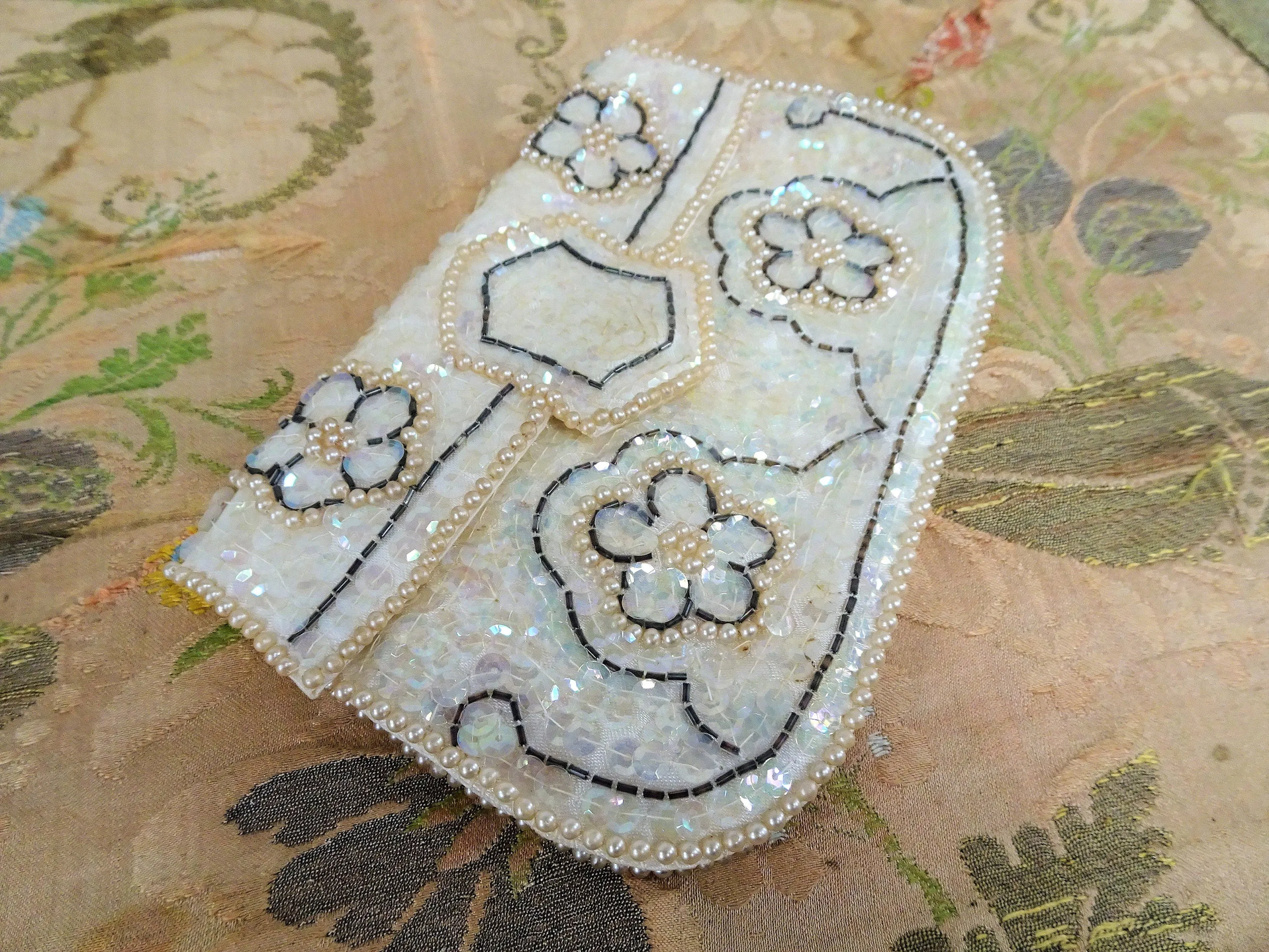 GORGEOUS Vintage Beaded Purse, Sequinned Evening Bag, Clutch Purse, Wedding Bag, Wedding Purse, Beautiful Vintage Purses