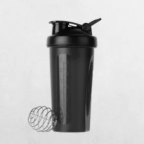 GPW Black 600ml Portable Leak-Proof Protein Shaker Bottle for Fitness