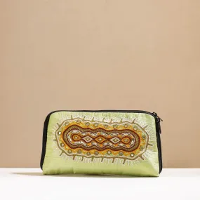 Green - Kala Raksha Rabari Hand Embroidery Toiletry Pouch