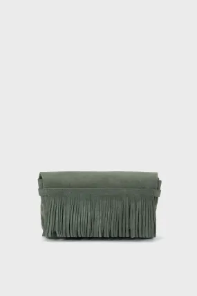 Green Suede Miller Clutch