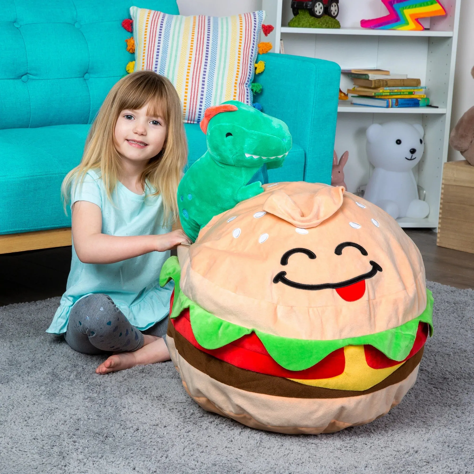 Hamburger Toy Storage Bag