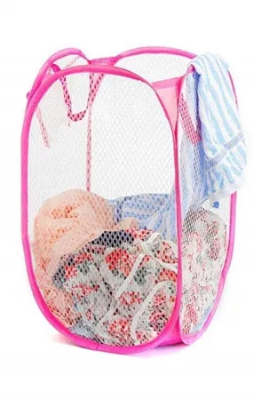 Heart Home Nylon Mesh Laundry Basket, 20Ltr (Multi)- CTHH22493, Standard