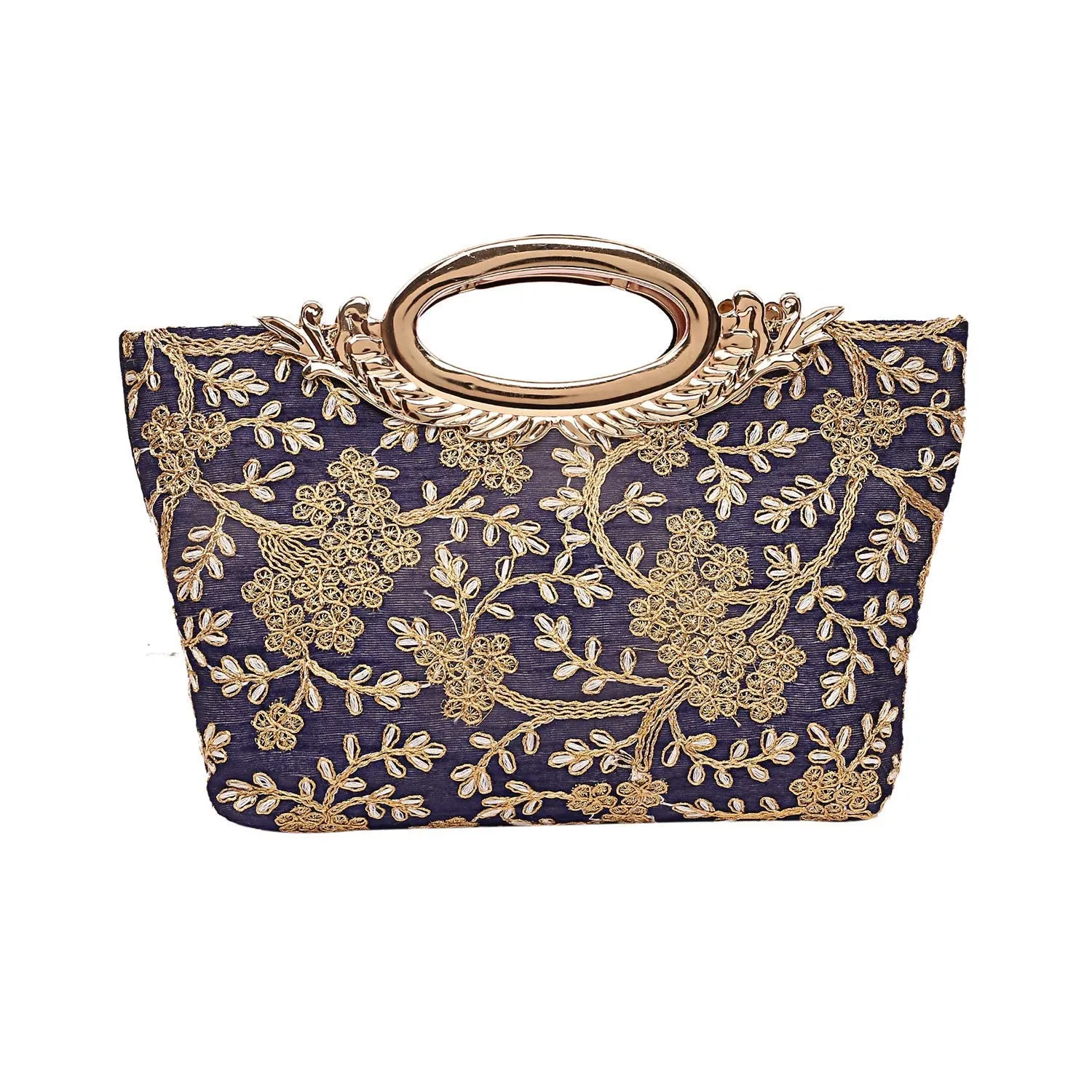 Heart Home Silk Clutch Ladies Handbag (Blue) - CTHH11268