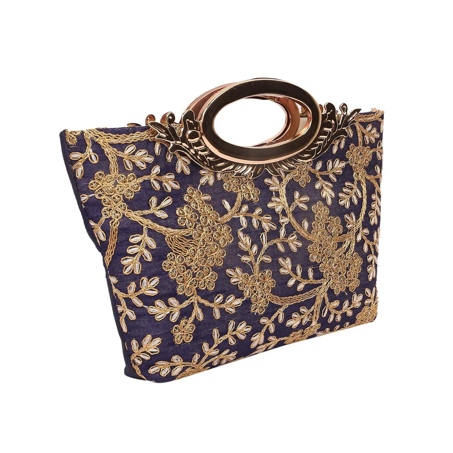 Heart Home Silk Clutch Ladies Handbag (Blue) - CTHH11268