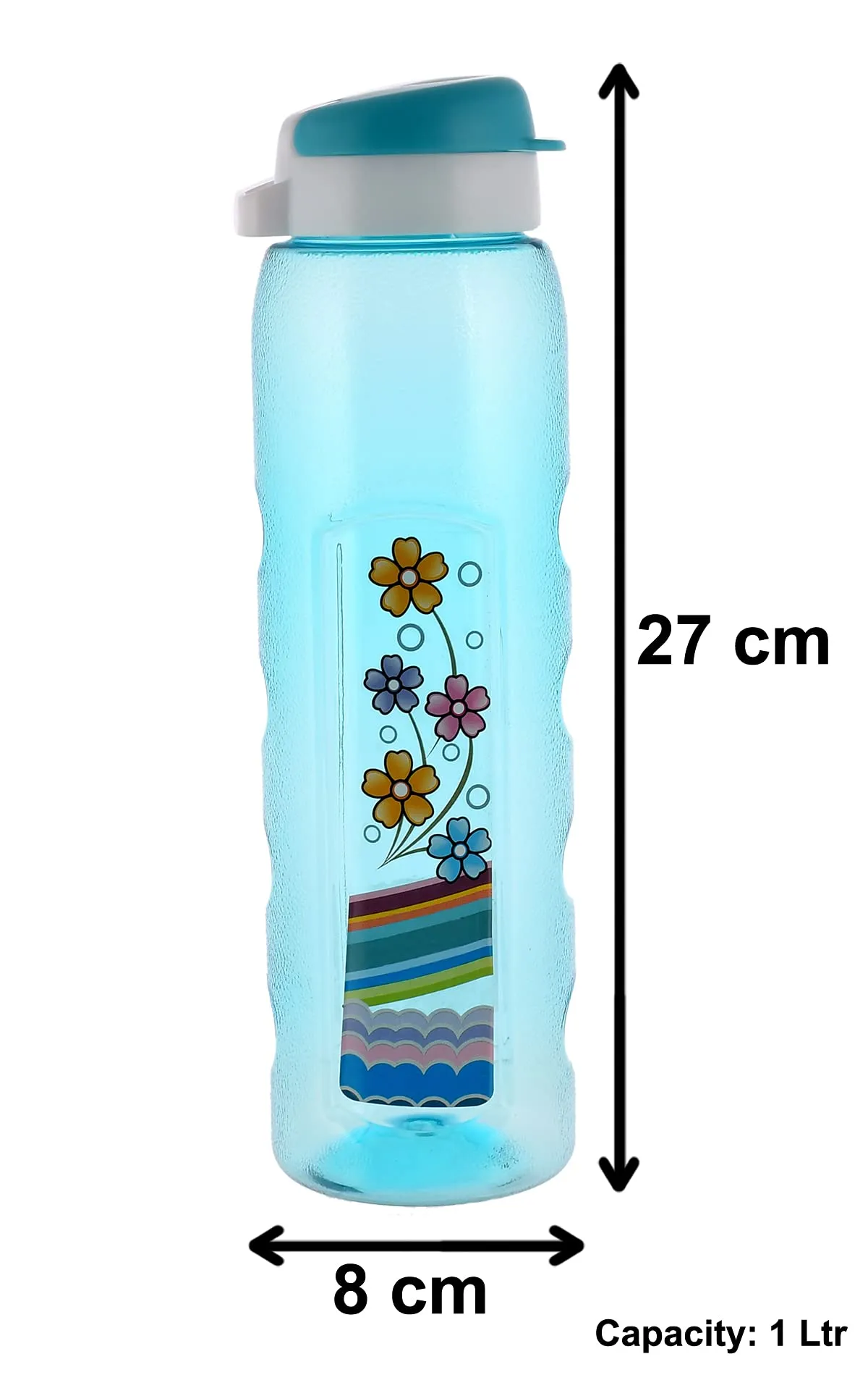 Heart Home Unbreakable BPA & Leak Free Plastic Water Bottle With Sipper- 1 Litre, Pack of 6 (Pruple & Sky Blue & Green)