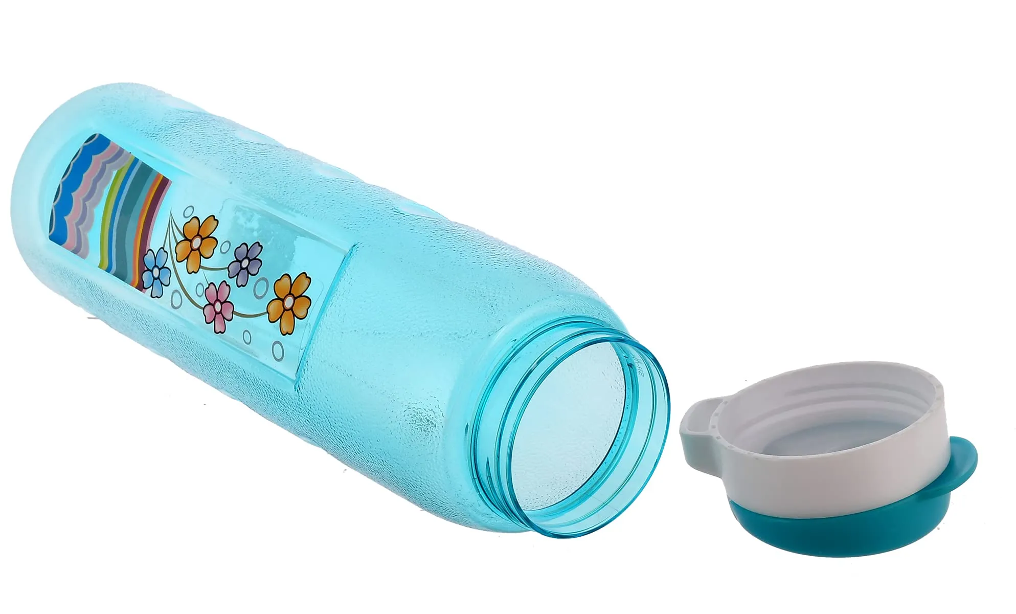 Heart Home Unbreakable BPA & Leak Free Plastic Water Bottle With Sipper- 1 Litre, Pack of 6 (Pruple & Sky Blue & Green)