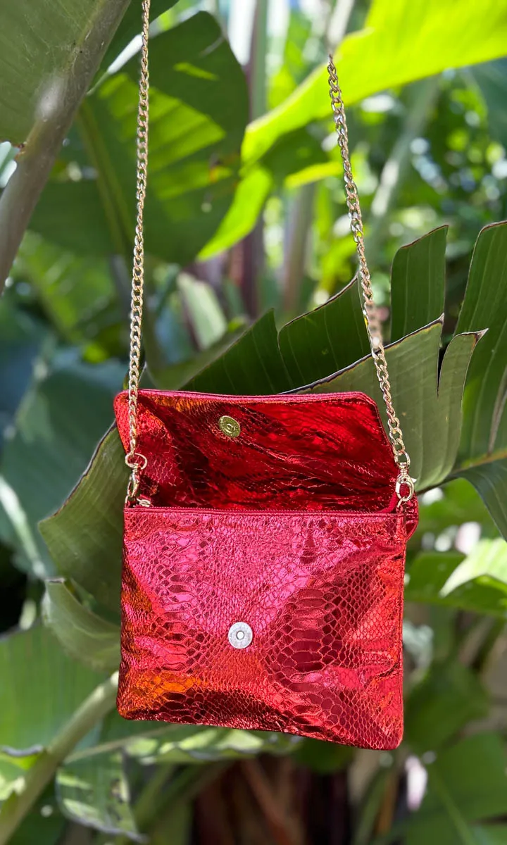 Hoss Emily Bag - Red Metallic Leather